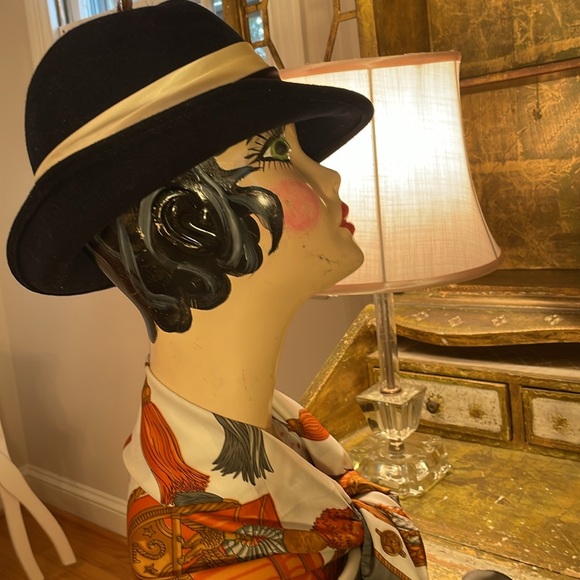 Vintage Doeskin felt 100% wool navy blue fedora hat - Picture 8 of 14